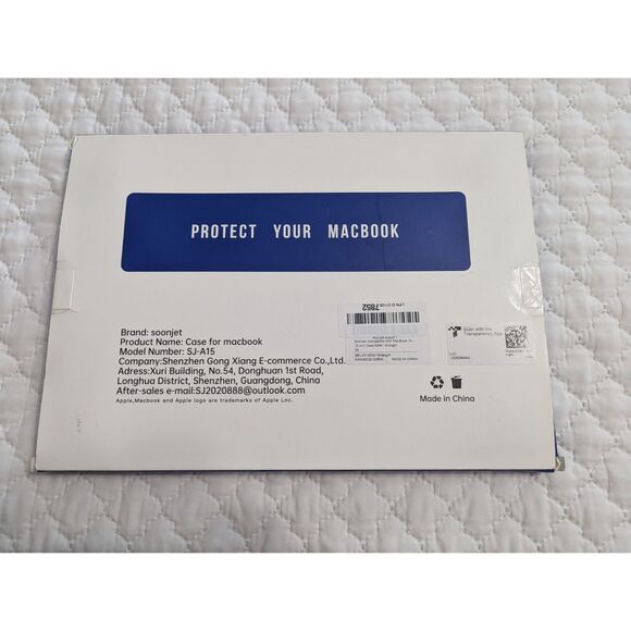 Soonjet Protective Hard Shell Case Midnight MacBook Air 15 inch Case 23-24 - Picture 3 of 9